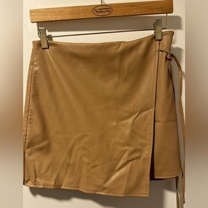 Zara Faux Leather Skort with Asymmetrical Detail